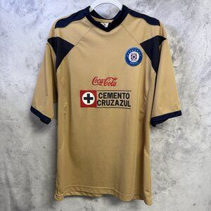 Vintage Deportivo Cruz Azul Mexico Soccer Jersey Mens Large 22.5x30.5